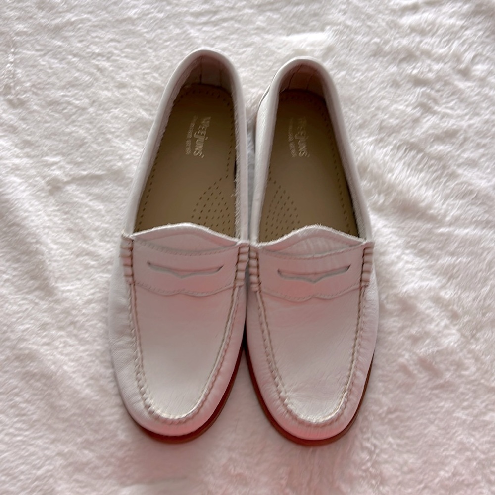 White Leather Loafers